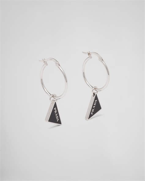 black prada earrings|Prada symbole drop earrings.